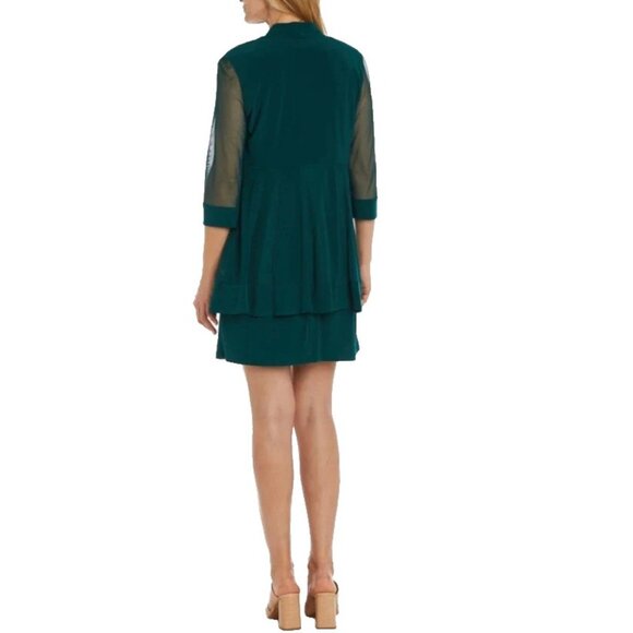R & M Richards Jacket Dress 10P Pine Green Wedding Party Cruise NEW - Picture 6 of 16